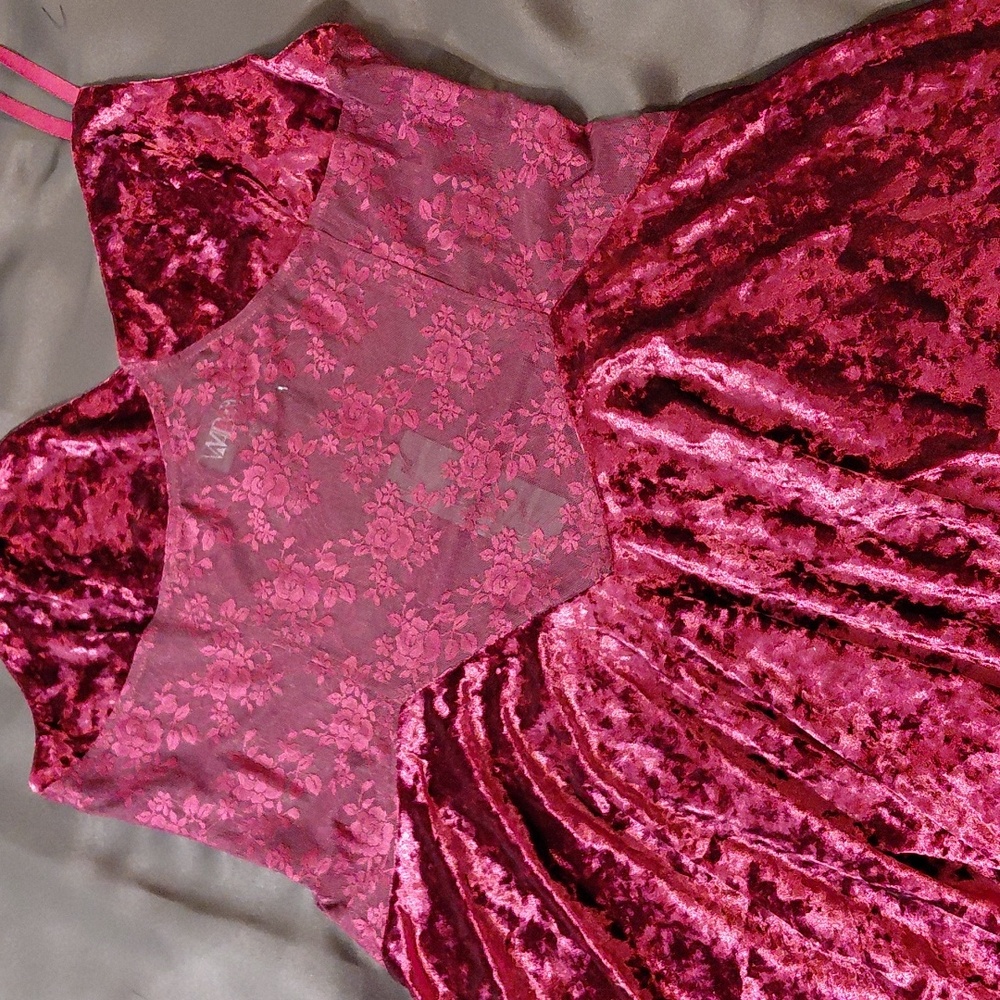 Dolls Kill Pink Velvet Mini Dress